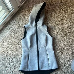 Gray hooded vest